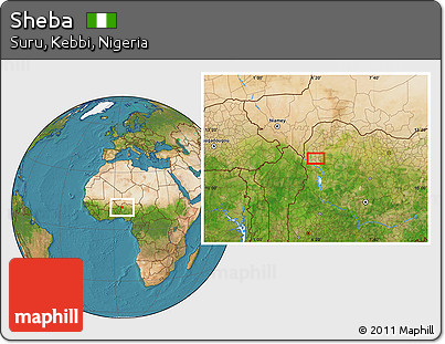 Satellite Location Map of Sheba