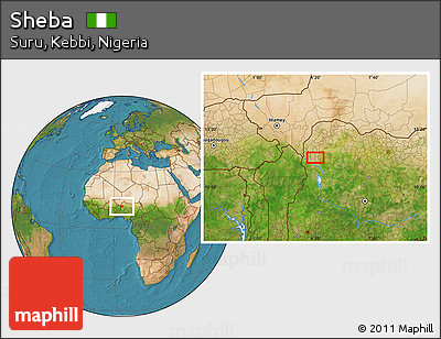 Satellite Location Map of Sheba