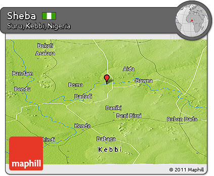 Physical Panoramic Map of Sheba