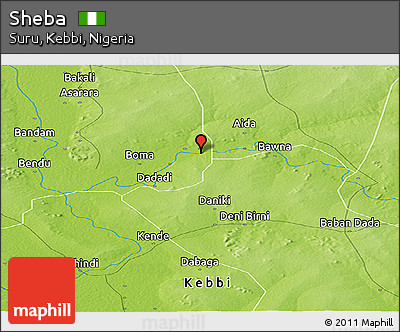 Physical Panoramic Map of Sheba