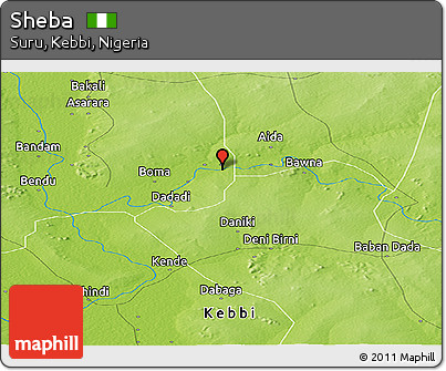 Physical Panoramic Map of Sheba