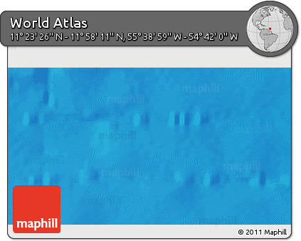 Physical 3D Map of the Area around 11° 40' 49" N, 55° 10' 29" W