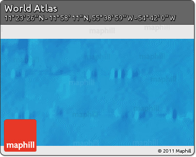 Physical 3D Map of the Area around 11° 40' 49" N, 55° 10' 29" W