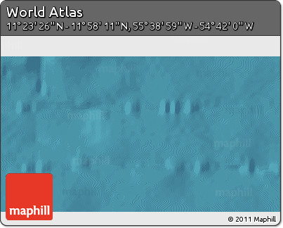 Satellite 3D Map of the Area around 11° 40' 49" N, 55° 10' 29" W