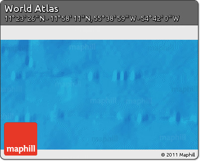 Shaded Relief 3D Map of the Area around 11° 40' 49" N, 55° 10' 29" W
