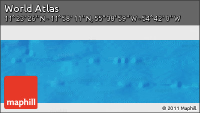 Physical Panoramic Map of the Area around 11° 40' 49" N, 55° 10' 29" W