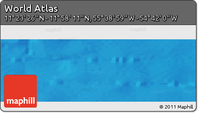 Physical Panoramic Map of the Area around 11° 40' 49" N, 55° 10' 29" W