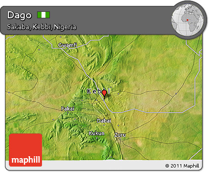 Satellite 3D Map of Dago
