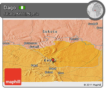 Political Panoramic Map of Dago