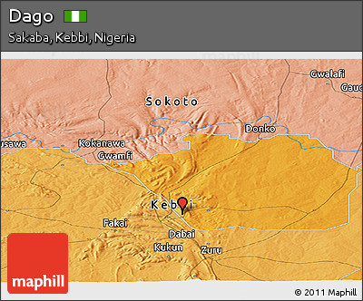 Political Panoramic Map of Dago