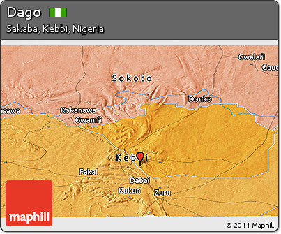 Political Panoramic Map of Dago
