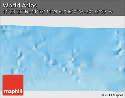 Physical 3D Map of the Area around 11° 40' 49" N, 61° 7' 30" W