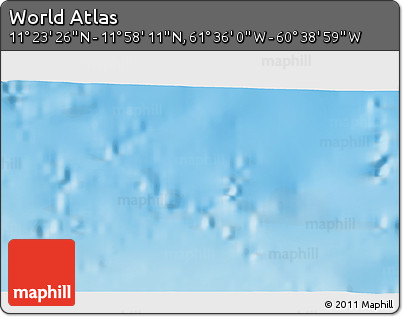 Physical 3D Map of the Area around 11° 40' 49" N, 61° 7' 30" W