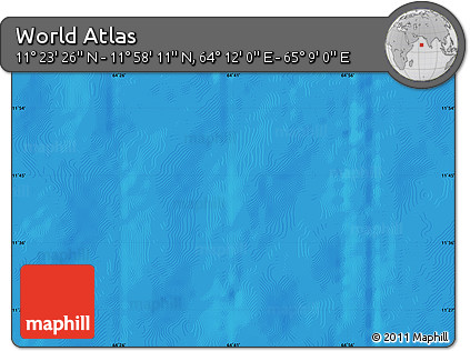 Physical Map of the Area around 11° 40' 49" N, 64° 40' 30" E