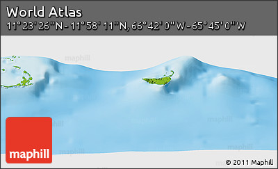 Physical Panoramic Map of the Area around 11° 40' 49" N, 66° 13' 29" W
