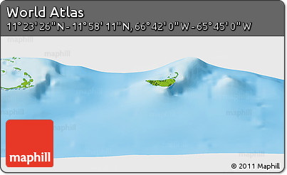 Physical Panoramic Map of the Area around 11° 40' 49" N, 66° 13' 29" W