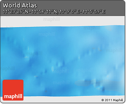 Physical 3D Map of the Area around 11° 40' 49" N, 70° 37' 30" E