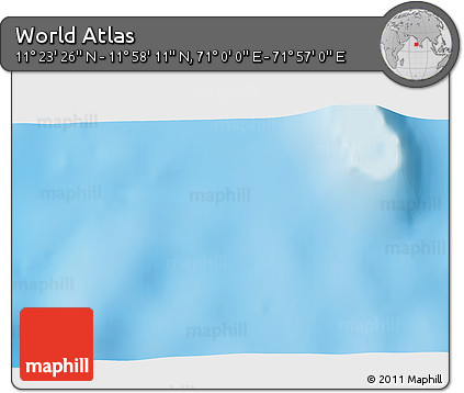 Physical 3D Map of the Area around 11° 40' 49" N, 71° 28' 29" E