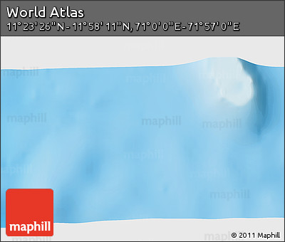Physical 3D Map of the Area around 11° 40' 49" N, 71° 28' 29" E
