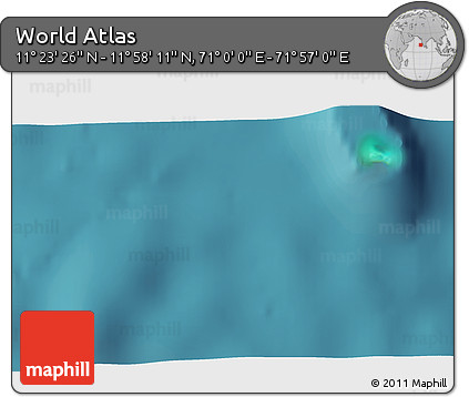 Satellite 3D Map of the Area around 11° 40' 49" N, 71° 28' 29" E