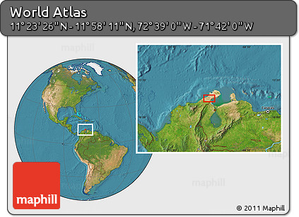 Satellite Location Map of the Area around 11° 40' 49" N, 72° 10' 30" W