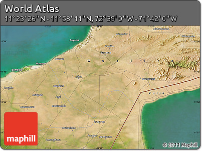 Satellite Map of the Area around 11° 40' 49" N, 72° 10' 30" W