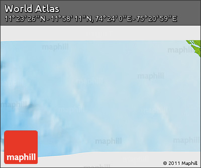 Physical 3D Map of the Area around 11° 40' 49" N, 74° 52' 30" E