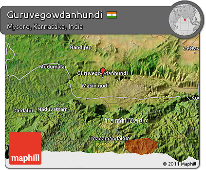 Satellite 3D Map of Guruvegowdanhundi