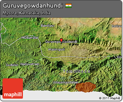 Satellite 3D Map of Guruvegowdanhundi