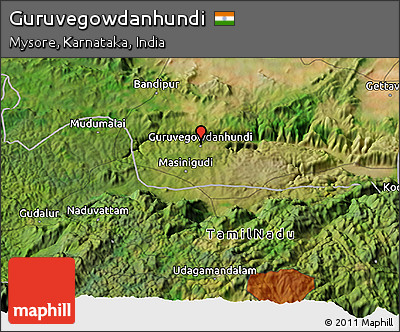 Satellite 3D Map of Guruvegowdanhundi