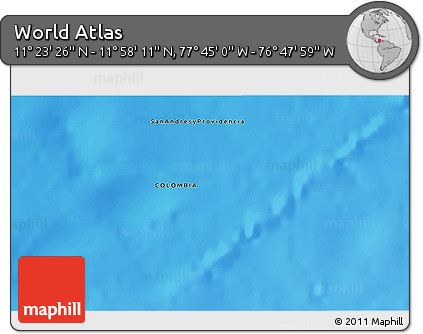 Shaded Relief 3D Map of the Area around 11° 40' 49" N, 77° 16' 30" W