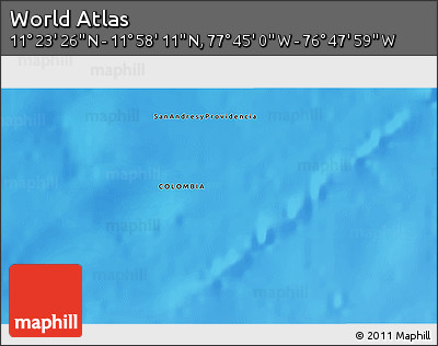 Shaded Relief 3D Map of the Area around 11° 40' 49" N, 77° 16' 30" W