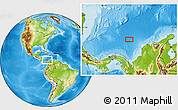 Physical Location Map of the area around 11° 40' 49" N, 77° 16' 30" W