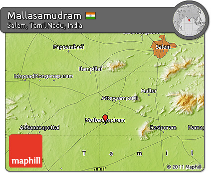 Physical Map of Mallasamudram