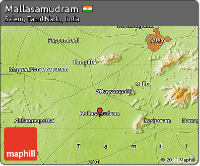 Physical Map of Mallasamudram