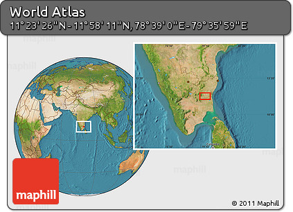 Satellite Location Map of the Area around 11° 40' 49" N, 79° 7' 30" E