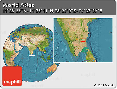 Satellite Location Map of the Area around 11° 40' 49" N, 79° 7' 30" E