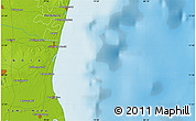 Physical Map of the area around 11° 40' 49" N, 79° 58' 29" E