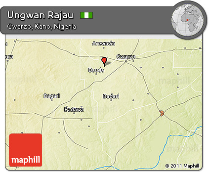 Physical 3D Map of Ungwan Rajau