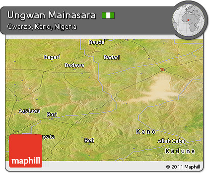 Satellite Panoramic Map of Ungwan Mainasara