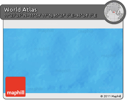Physical 3D Map of the Area around 11° 40' 49" N, 85° 55' 30" E