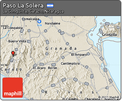 Shaded Relief Map of Paso La Solera