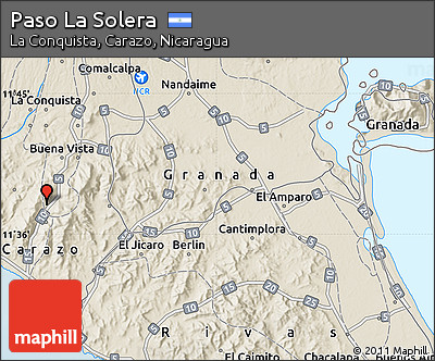 Shaded Relief Map of Paso La Solera