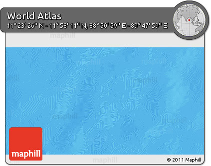 Physical 3D Map of the Area around 11° 40' 49" N, 89° 19' 29" E