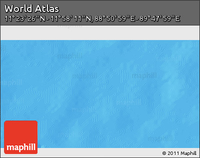 Physical 3D Map of the Area around 11° 40' 49" N, 89° 19' 29" E