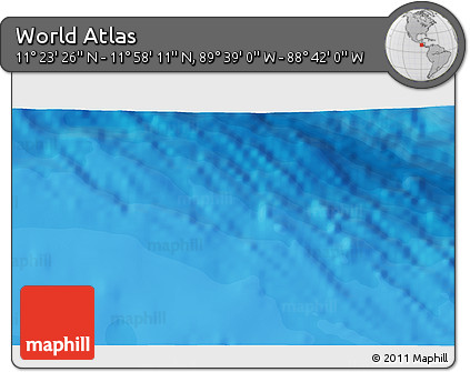Political 3D Map of the Area around 11° 40' 49" N, 89° 10' 30" W