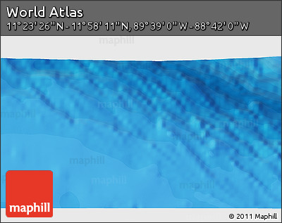 Political 3D Map of the Area around 11° 40' 49" N, 89° 10' 30" W