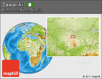 Physical Location Map of Zawaciki