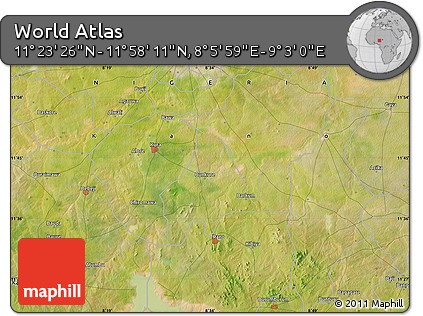 Satellite Map of the Area around 11° 40' 49" N, 8° 34' 29" E
