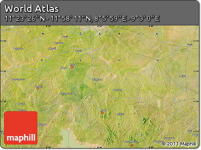 Satellite Map of the Area around 11° 40' 49" N, 8° 34' 29" E